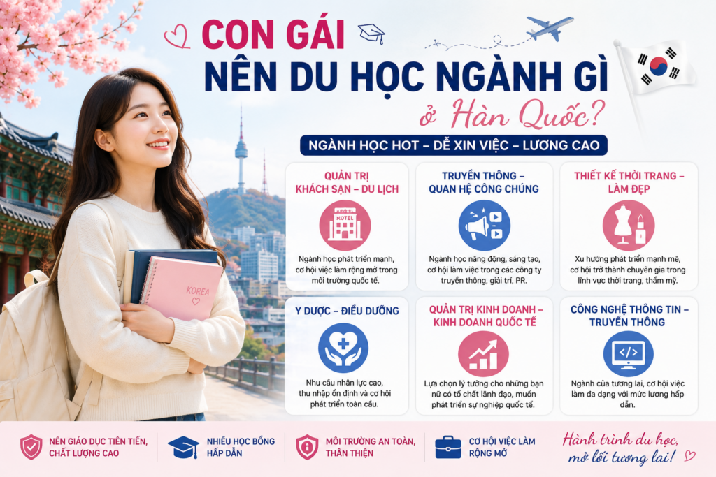 Con gái đi du học Hàn Quốc nên học ngành gì