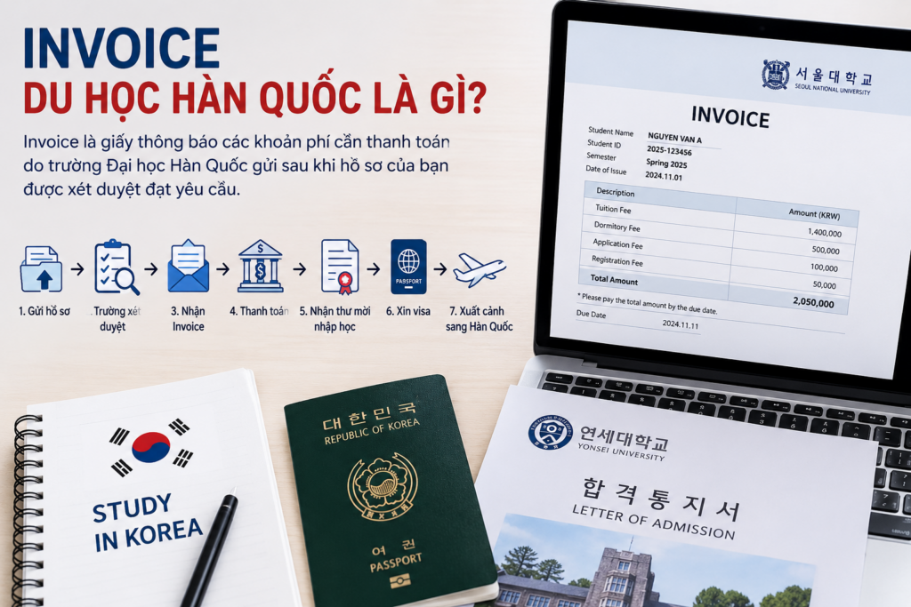 Invoice du học Hàn Quốc